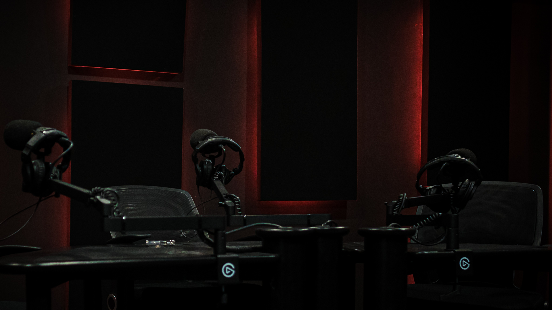 Modern podcast studio setup